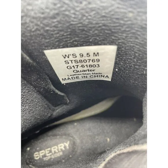 Sperry Top Sider Womens Black Duck‎ Boots Saltwater Leather  Size 9.5 - Picture 4 of 8